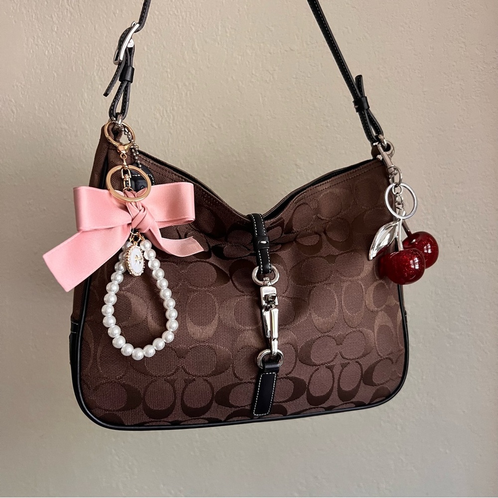 Coach Hampton Clip Brown Hobo Bag